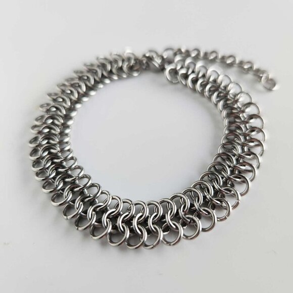 Modern Medieval Renaissance Revival Silver chain mail bracelet ✦ - Picture 1 of 10